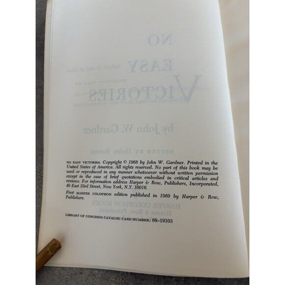 John W Gardner No Easy Victories 196 Harper And Row First Edition - Picture 3 of 3